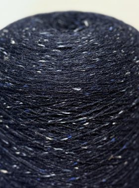 外贸进口GCS墨蓝色彩点100%羊绒线外套发卡衣服包围巾手工毛线团