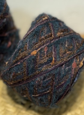 海盐复古美拉德紫色星空手编特色羊毛混线外套发卡衣服包围巾线团