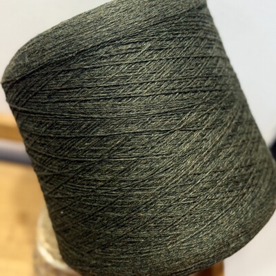 外贸美拉德墨绿夹花意大利原桶80羊毛2/14支外套衣服包围巾毛线团