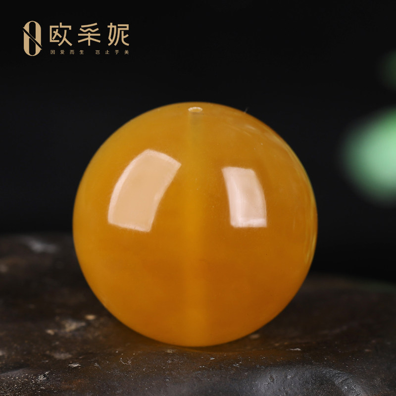 欧采妮蜜蜡单珠天然琥珀满蜜鸡油黄散珠佛珠手串手链diy配饰孤品高性价比高么？