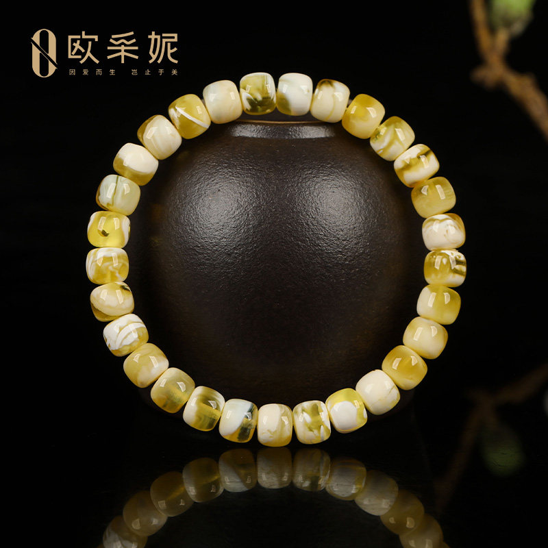 欧采妮天然蜜蜡琥珀手串孤品