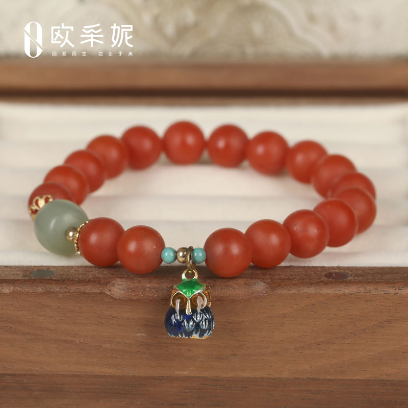配饰琥珀玛瑙和田玉佛珠南红手串