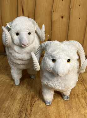 【仿真绵羊】动物模型摆件小绵羊玩偶皮毛工艺品摆设家居装饰