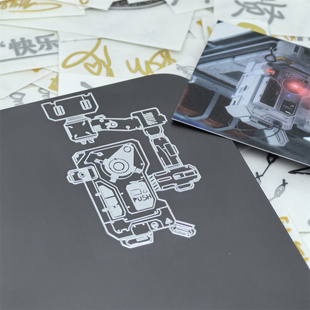 流浪地球数字生命研究所金属贴纸550w手机电脑烫金装饰贴片DIY
