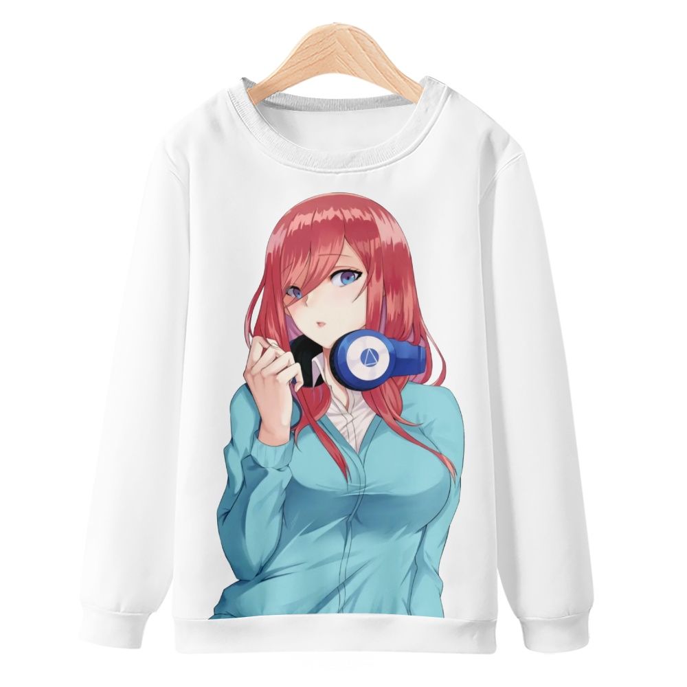 五等分的花嫁动漫周边卫衣中野三玖连帽外套秋冬加绒二次卫衣