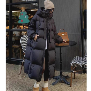 大码加厚羽绒棉服女胖MM长款过膝宽松棉衣面包服冬季保暖棉袄外套