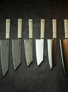 百浓日式厨刀不锈钢家用菜刀切付牛刀薄小菜切通体夹S35VN粉末钢