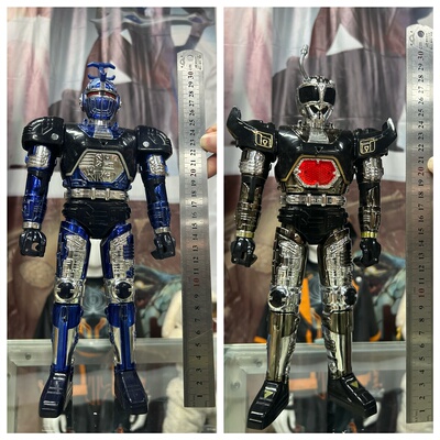日版DX超级重甲战队金属英雄，蓝黑战士，30厘米声光人偶关节可动