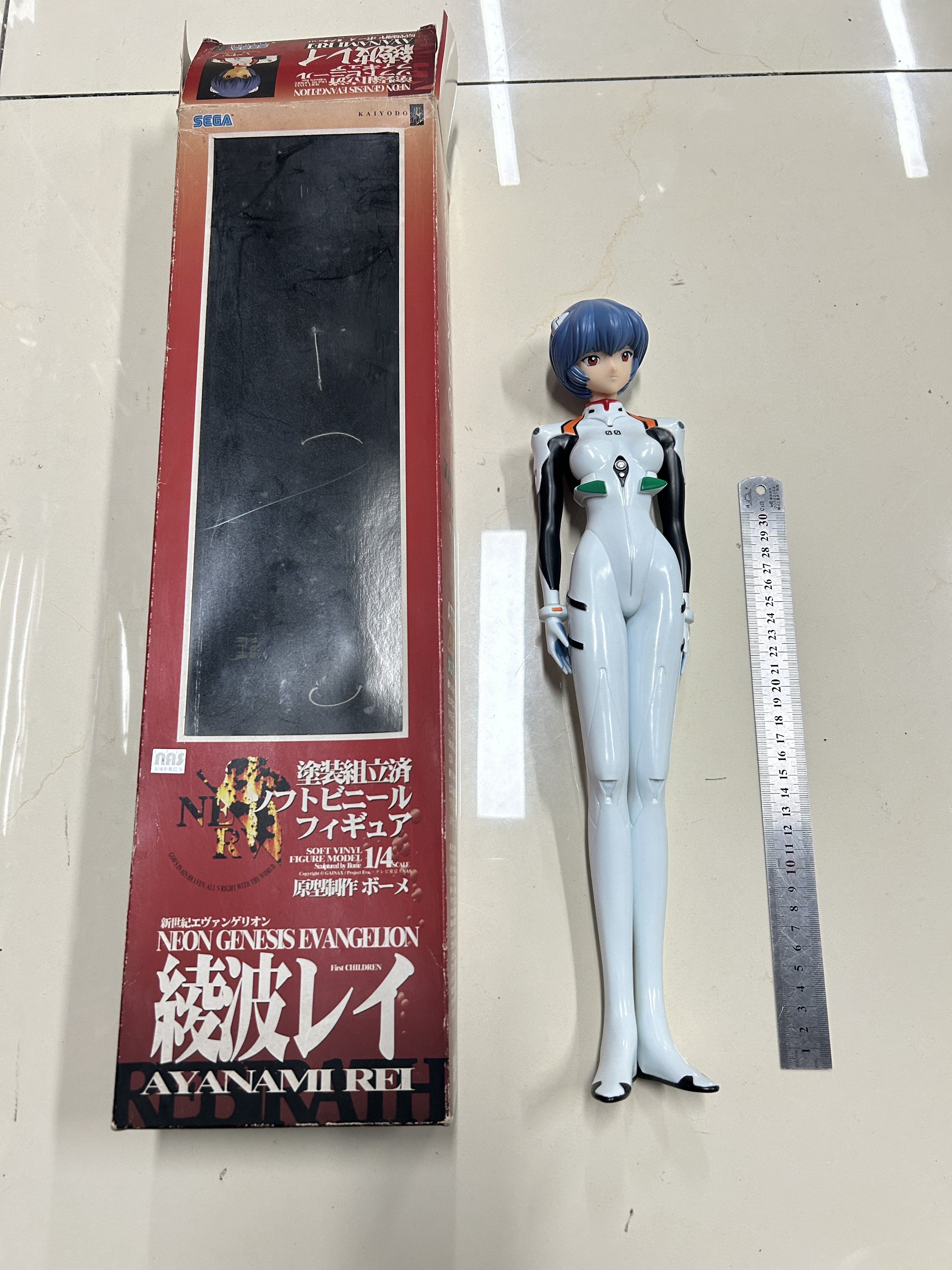 巨大版战斗服绫波丽,新世纪福音战士eva,45厘米,正版收藏