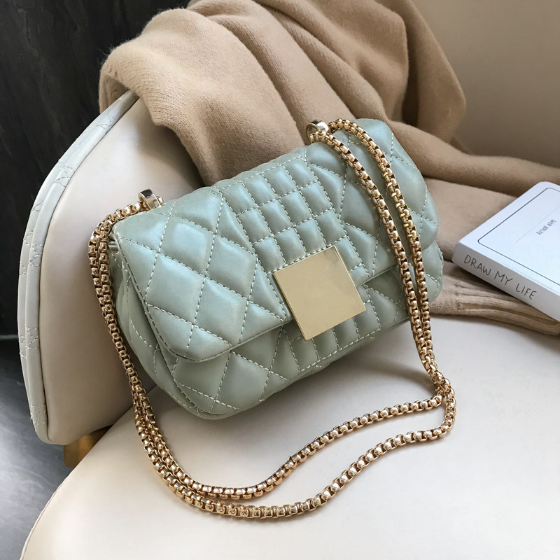 高级感女包包2020秋冬新款潮时尚大气斜挎包女百搭菱格链条小方包