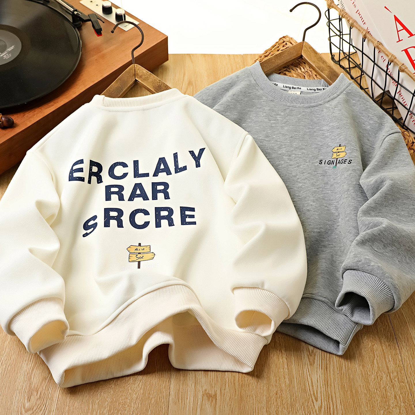 男童卫衣春秋2026新款洋气儿童圆领印花上衣中大童休闲春装衣服潮