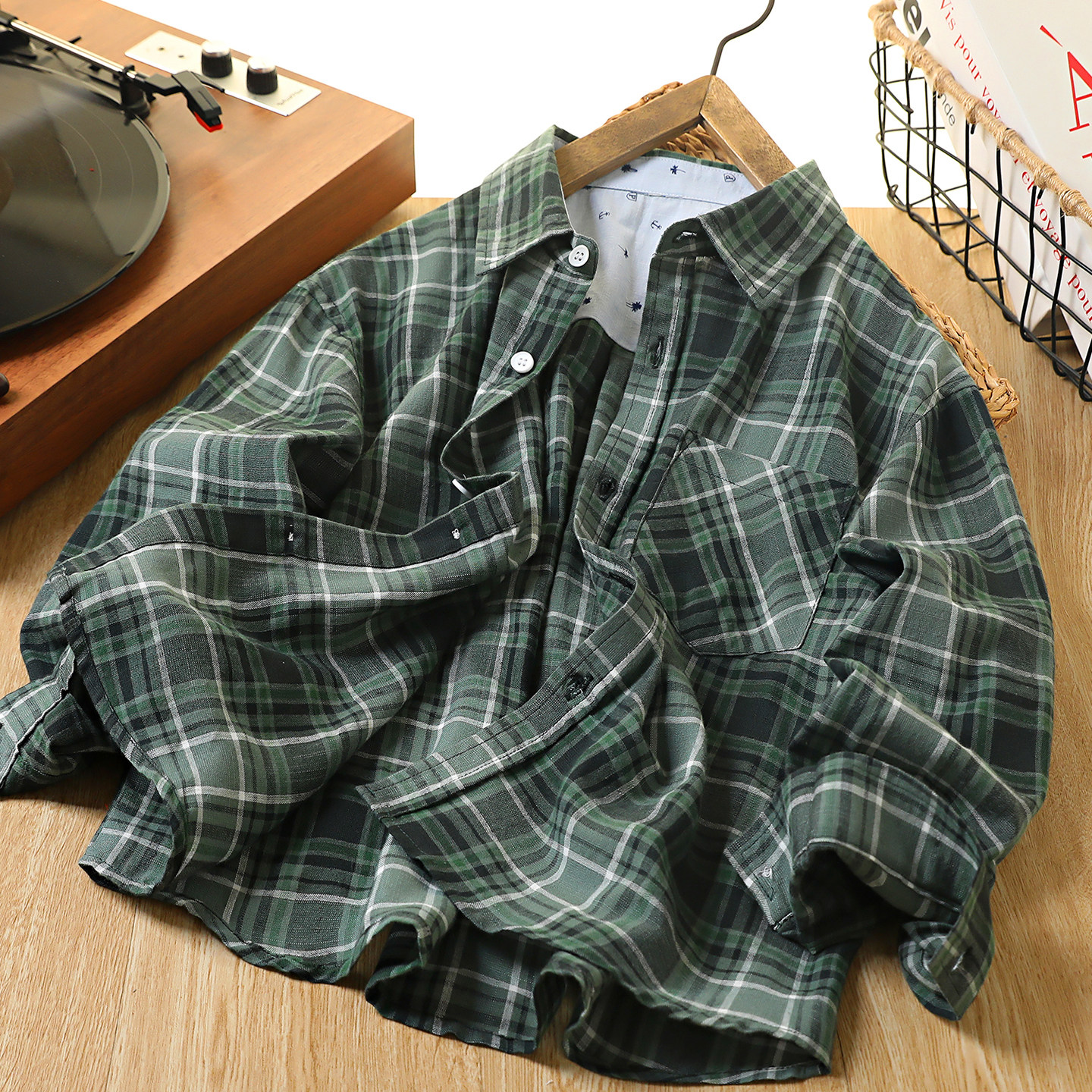 男童格子衬衫春装薄款2026新款儿童纯棉休闲上衣中大童长袖衬衣潮