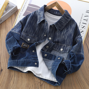 男童牛仔外套春秋2025新款儿童洋气百搭上衣中大童帅气韩版夹克衫