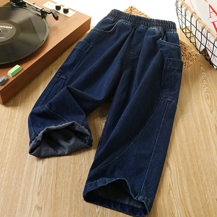 男童牛仔裤春秋2026新款痞帅风儿童直筒长裤中大童洋气男孩裤子潮