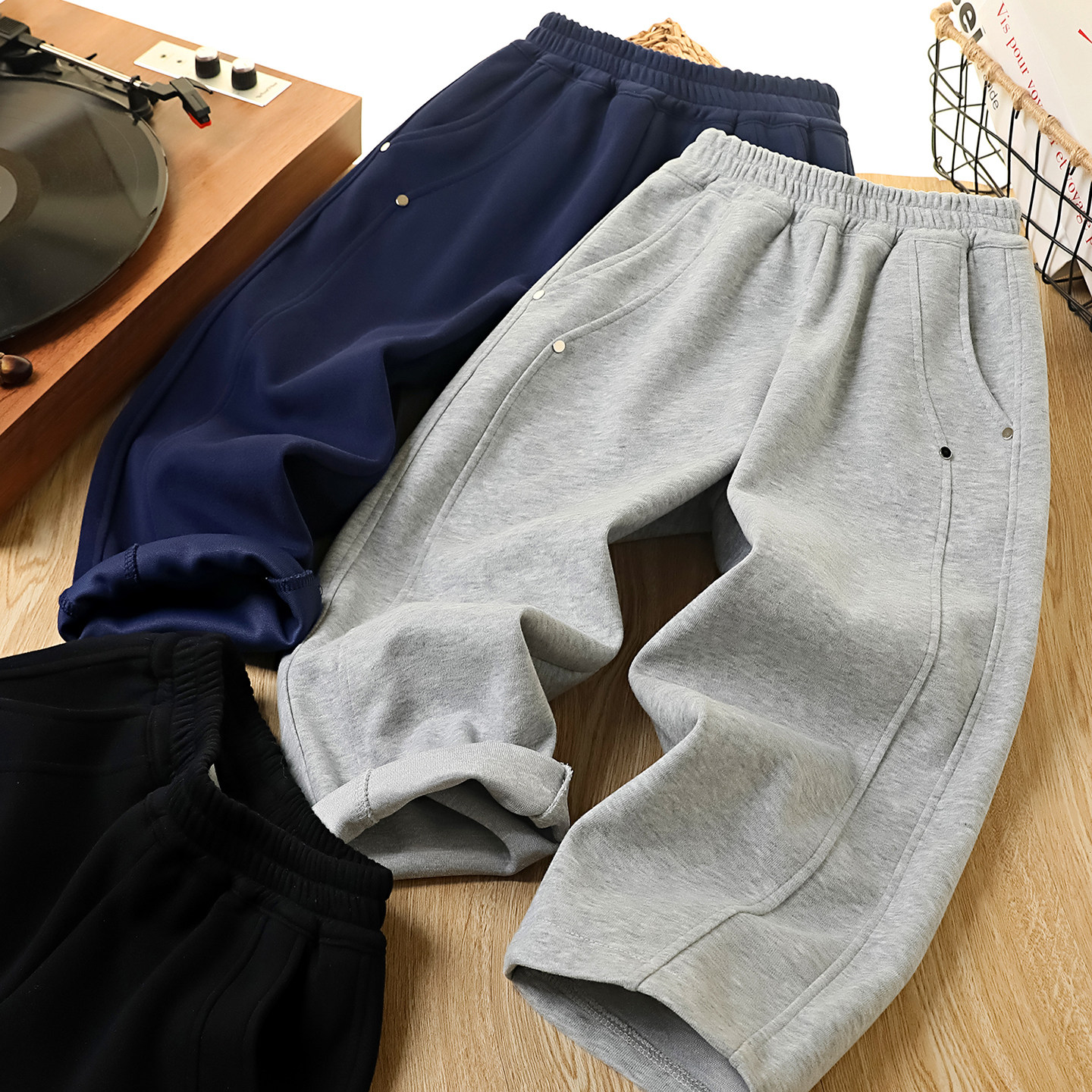 男童裤子春秋2026新款儿童时髦百搭弯刀裤中大童运动长裤帅气卫裤