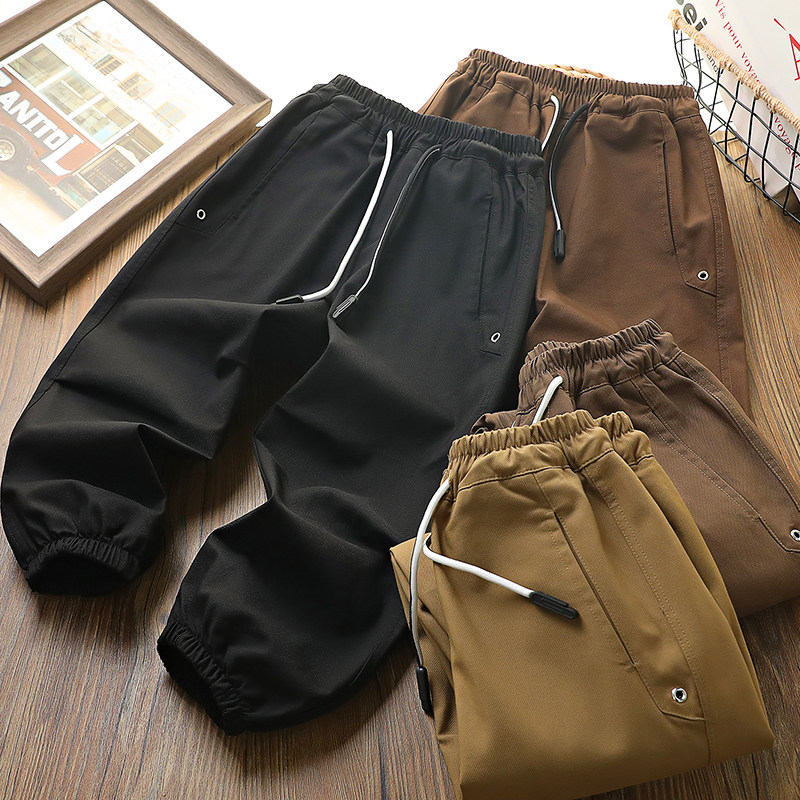 男童长裤子春秋装2026新款儿童帅气工装裤中大童潮酷休闲运动卫裤