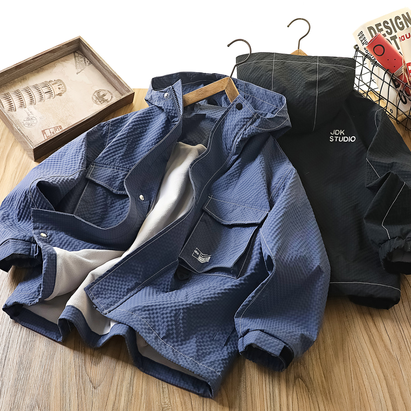 男童加绒连帽外套秋冬2025新款儿童帅气防风夹克衫中大童保暖上衣