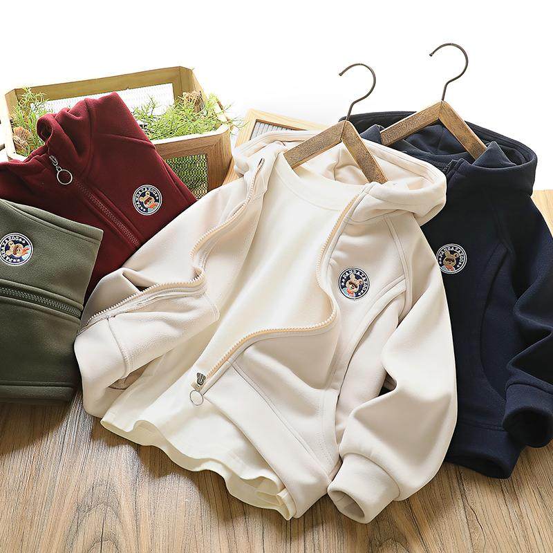 【清仓】男童加绒外套秋冬新款儿童加厚棒球服中大童防风上衣潮