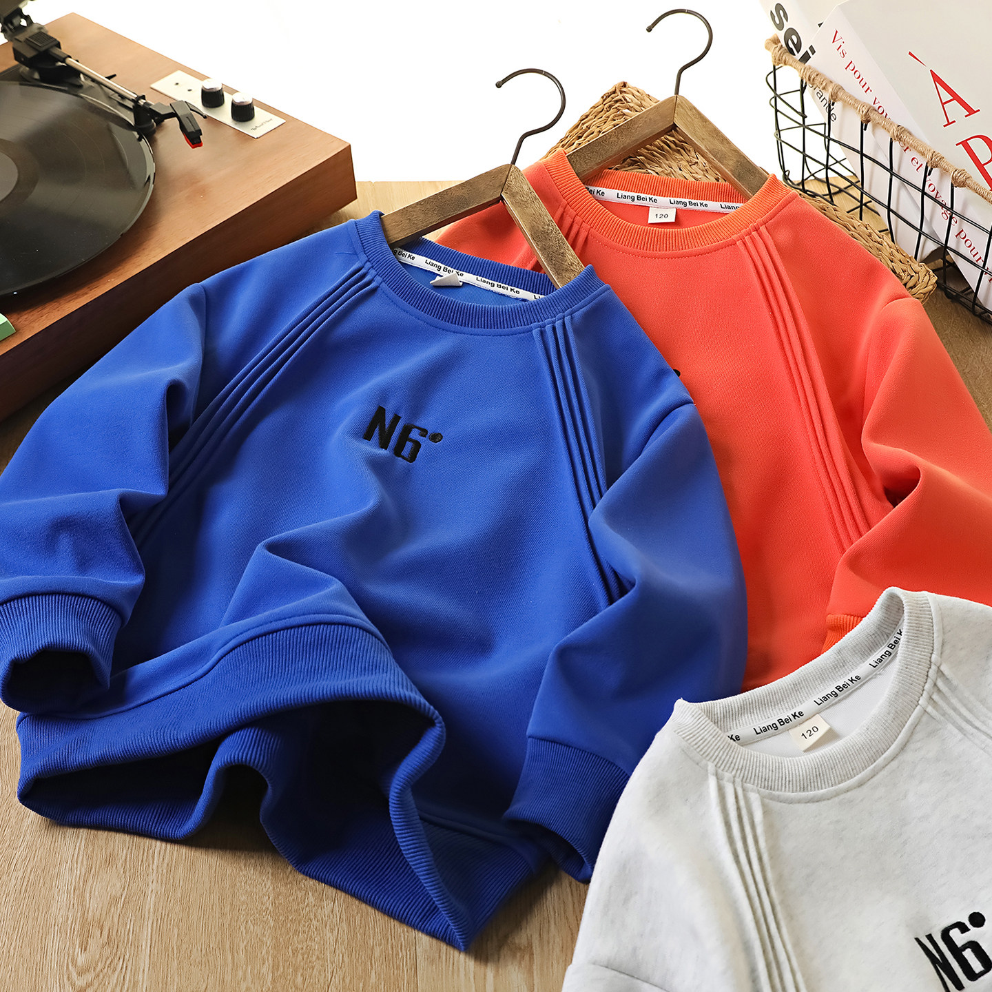 男童卫衣春秋2025新款儿童刺绣圆领上衣中大童时尚帅气衣服男孩潮