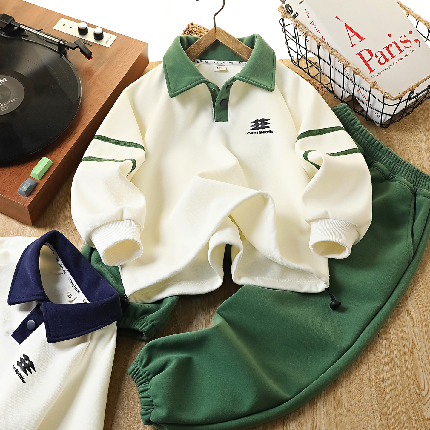 男童翻领卫衣套装春秋装2025新款