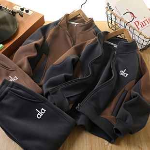 男童运动加绒套装秋冬2025新款儿童帅气时髦两件套中大童休闲衣服