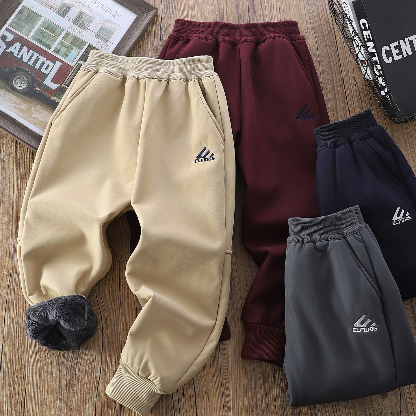 男童加绒裤子秋冬2025新款