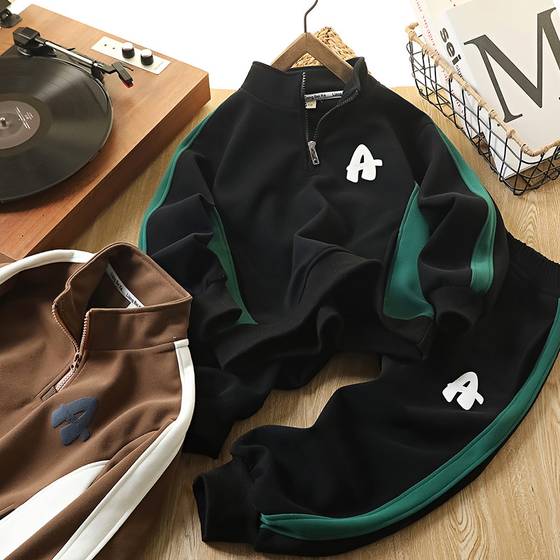 男童运动套装春秋2026新款帅气时髦儿童百搭卫衣裤子两件套中大童