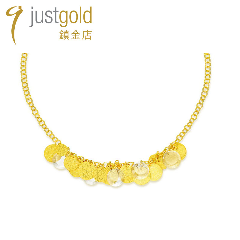justgold镇金店秋叶半圈套链