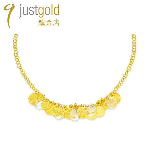 justgold镇金店秋叶半圈套链