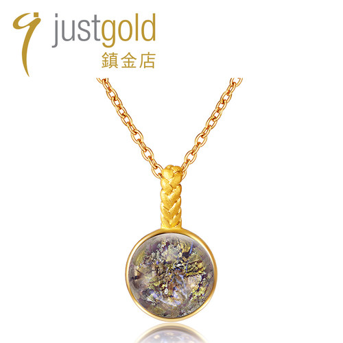 justgold镇金店紫醉迷吊坠黄金