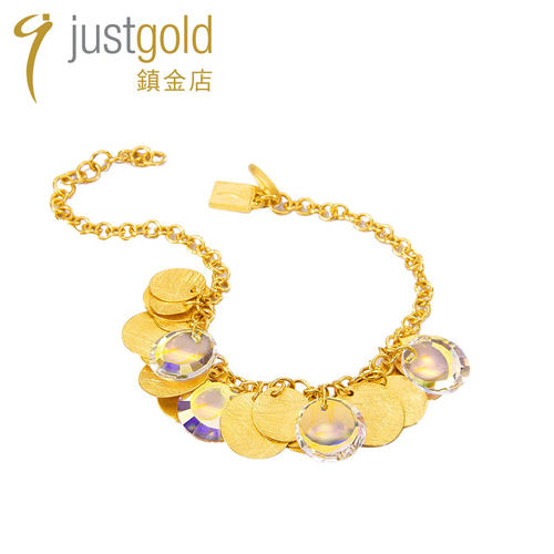 justgold秋叶半圈足金手链