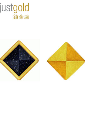 justgold镇金店DIY摇滚窝钉黄金足金耳钉耳环（含耳堵）1319681Y