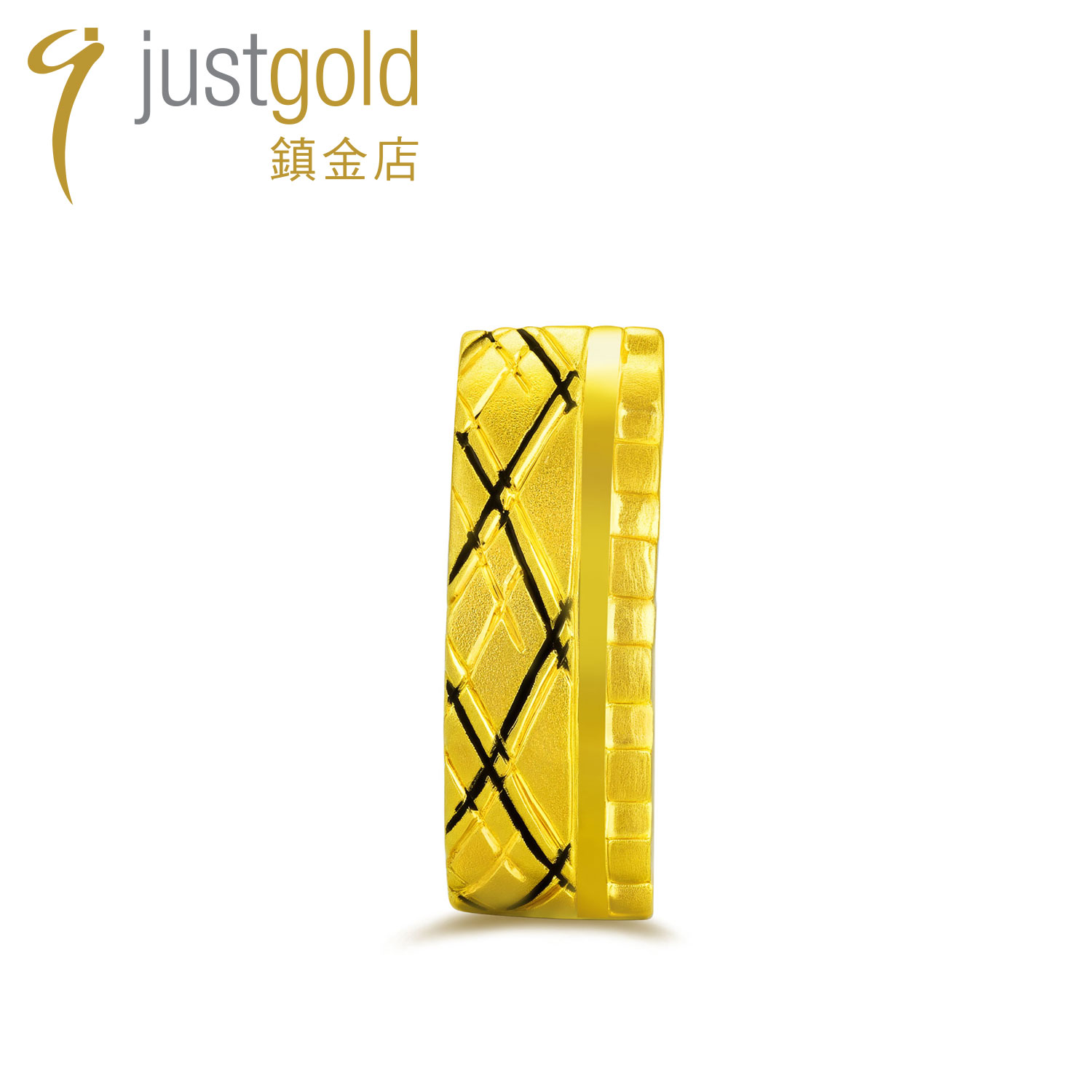 justgold镇金店稜合-映绊黄金足金耳钉耳环(含耳堵)1330481Y