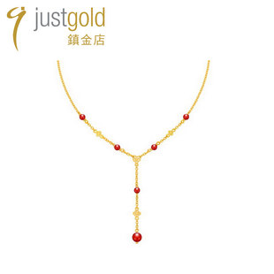 justgold镇金店囍悦婚嫁婚庆足金黄金套链1420681Y