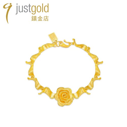 justgold镇金店海誓花黄金手链