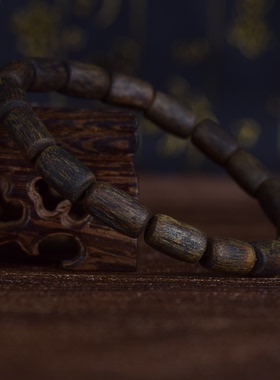 【清幽雅香】秒沉水级海南兰花结紫奇楠7.24克随型6*11mm沉香手串