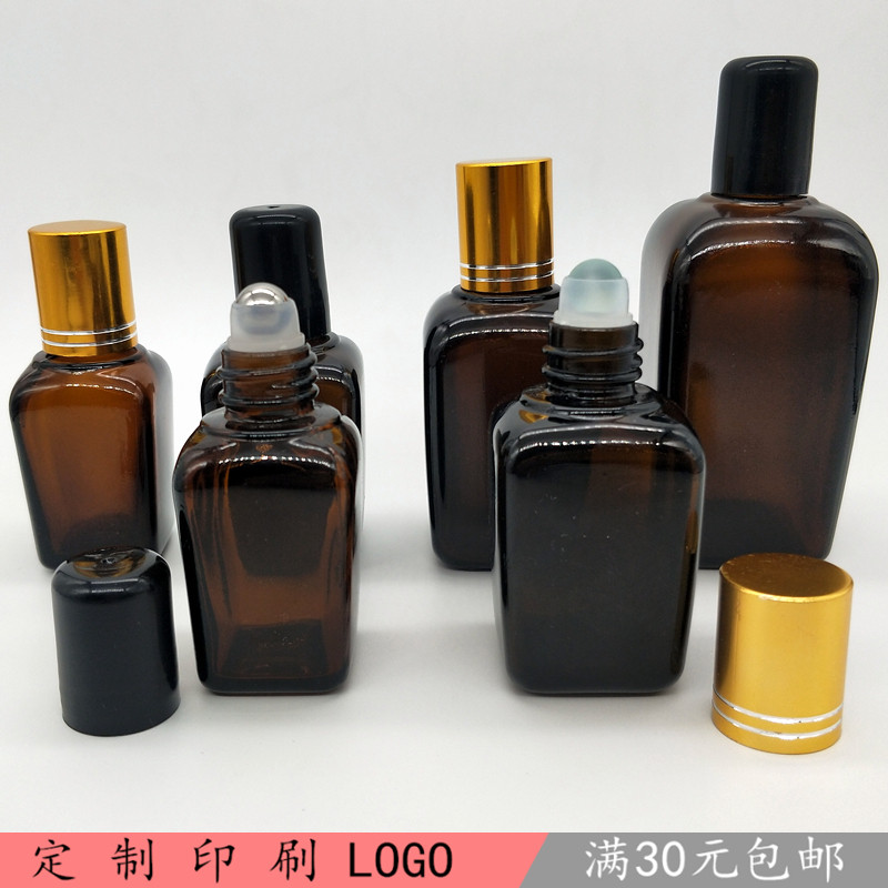 茶色玻璃精油瓶空瓶方形香水瓶