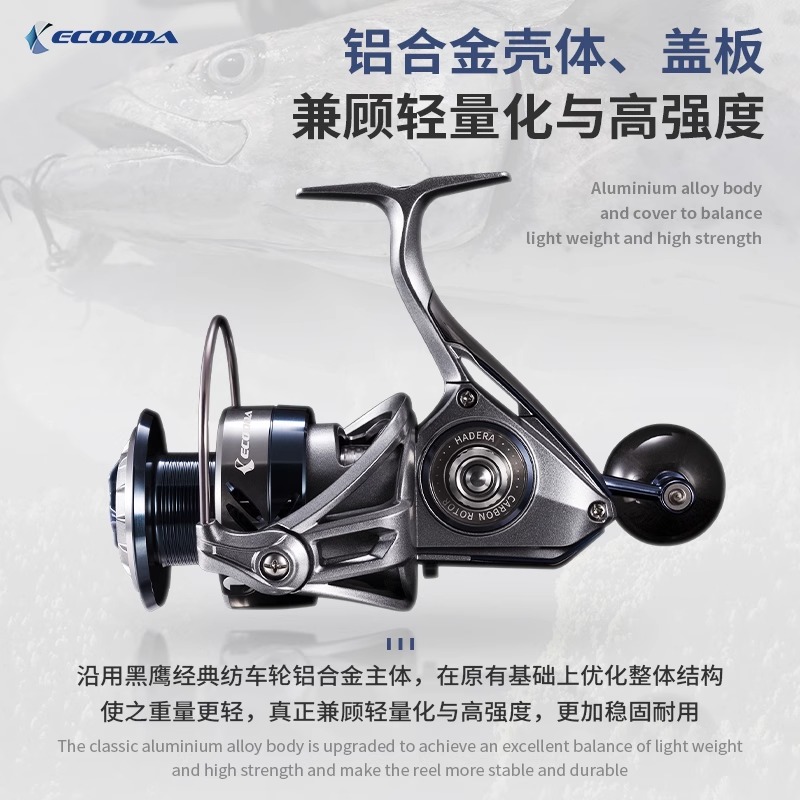 左右手互换渔轮路亚轮铁板轮海钓轮伊酷达海德拉HADERA纺车轮碳素