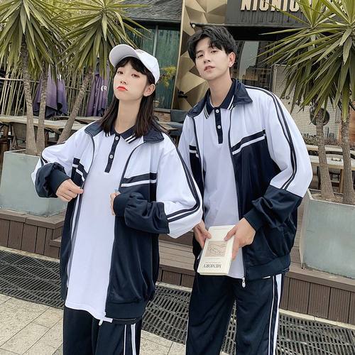 黄玉瑶同款校服两件套春夏情侣装