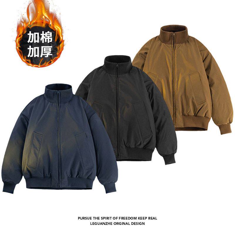 美式复古飞行员夹克棉服男cleanfit高级感痞帅短款棉衣加厚外套潮