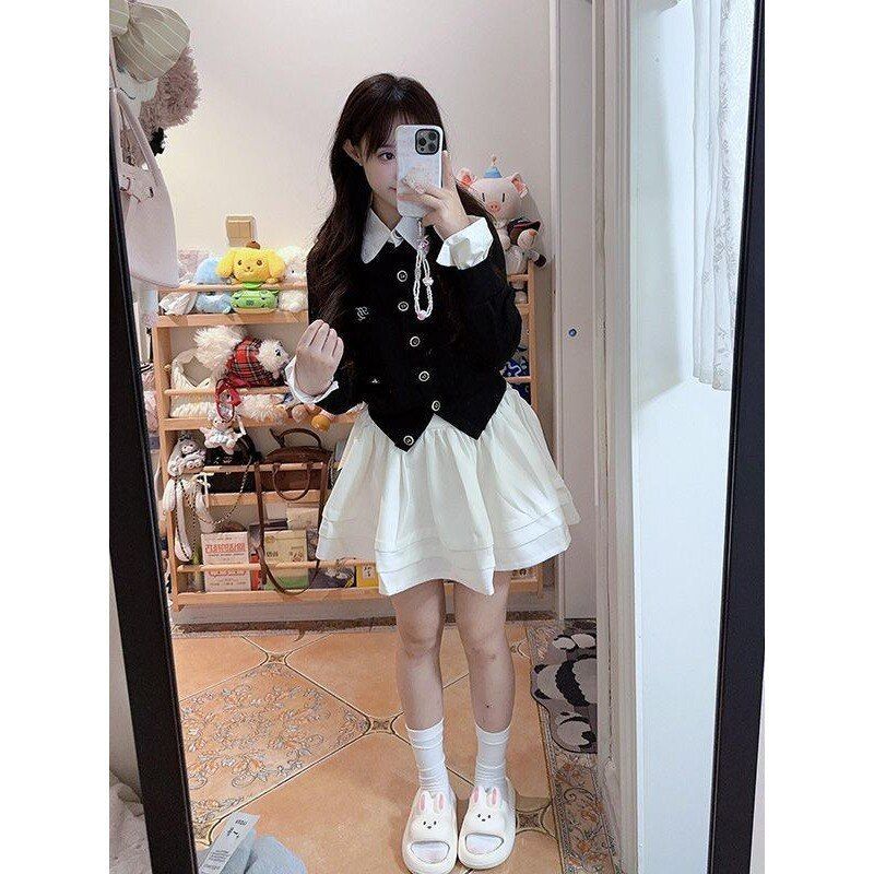 一只小梨涡两件套春秋季学院风新