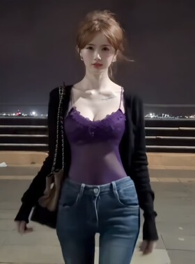 笨蛋美女同款紫色吊带裙内搭性感蕾丝水溶刺绣网纱包臀裙居家睡衣