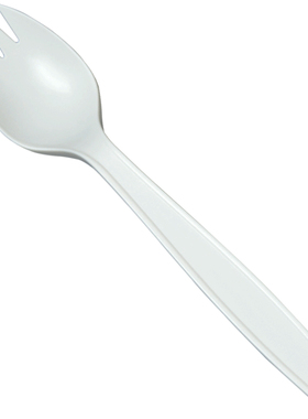 156mm叉勺一次性玉米淀粉叉勺 二用塑料叉勺 水果叉勺 PLA50只