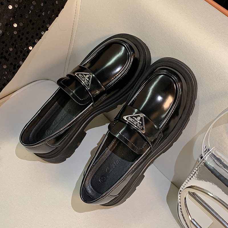 真皮厚底乐福鞋女休闲小皮鞋