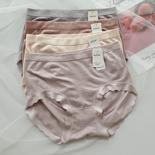 佳妮拉丝内裤女士中高腰大码高弹力透气三角裤胖MM无缝一体全包臀