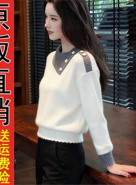 正版现货极简风灰色半拉链高领短款毛衣女2025新款小众不撞款针织