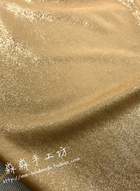 春夏电光布料 金黄色闪点烫金柔软弹力金属色面料 泳装包臀裙面料