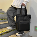 手提包男款 大容量学生书包拎书袋补课包通勤托特包女百搭单肩包