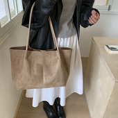 大容量绒面托特包早秋时尚 单肩包2025新款 大包包简约上课通勤女包