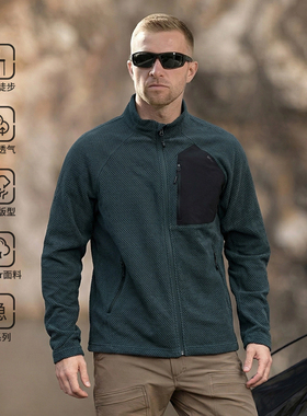 51783新款自由兵松隐R1air抓绒衣男立领保暖夹克休闲拉链开衫外套